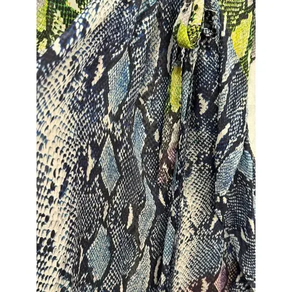 DVF Annushka Python Silk Belted Caftan Maxi Dress Womens S Luxe Resort Gown